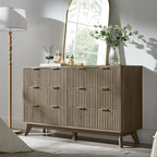 T4TREAM Fluted 6 Drawers Dresser, Curved Profile Design, Dresser TV Stand - Image 3