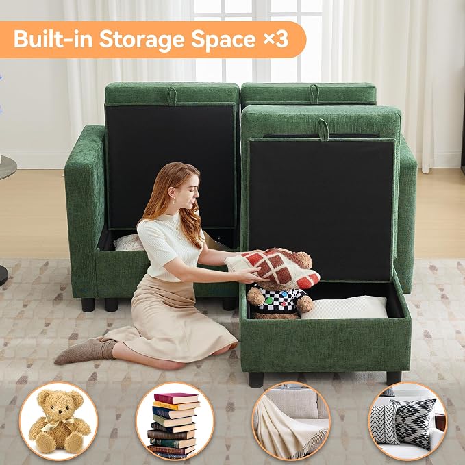 WUTUTUEE 58”Modular Sectional Loveseat Sofa - Image 4