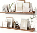 Fun Memories Picture Ledge Shelves Set of 2, 32 Inch Rustic Wall Mounted by FunMemories