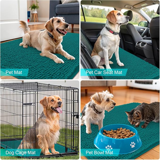 OLANLY Dog Door Mat for Muddy Paws 70x35, Super Absorbent Chenille Mud Mat | - Image 7