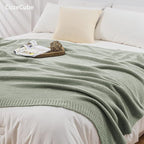 CozeCube Sage Green Seed Stitch Throw Blanket 50"x60", Farmhouse Decor | Blanket - Image 5