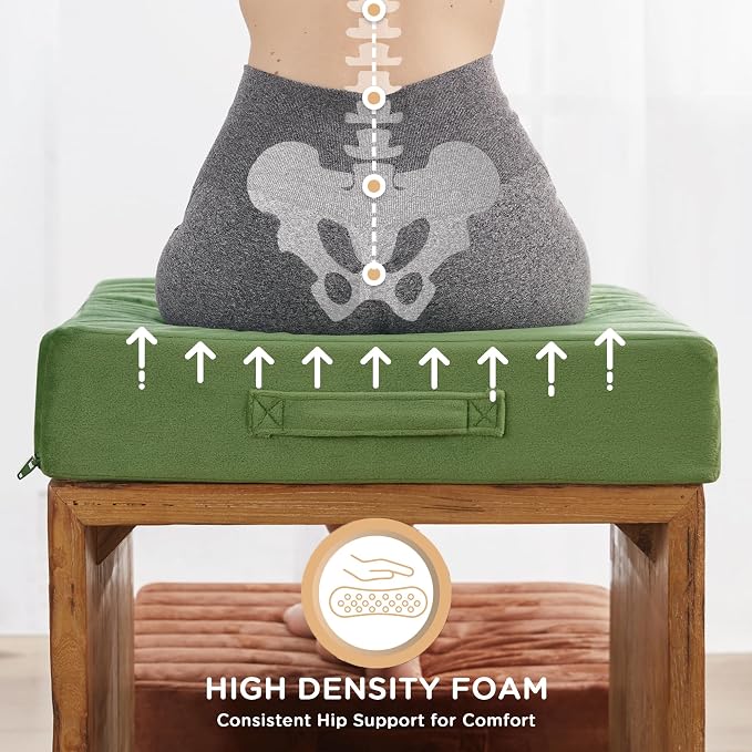 Codi High Density Foam Floor Pillow 2 Sets, Large Meditation Cushions Seating - Image 4