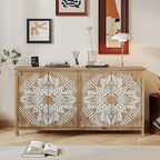 LKTART 60" Sideboard Buffet Cabinet, Vintage Accent Credenza Storage - Image 4