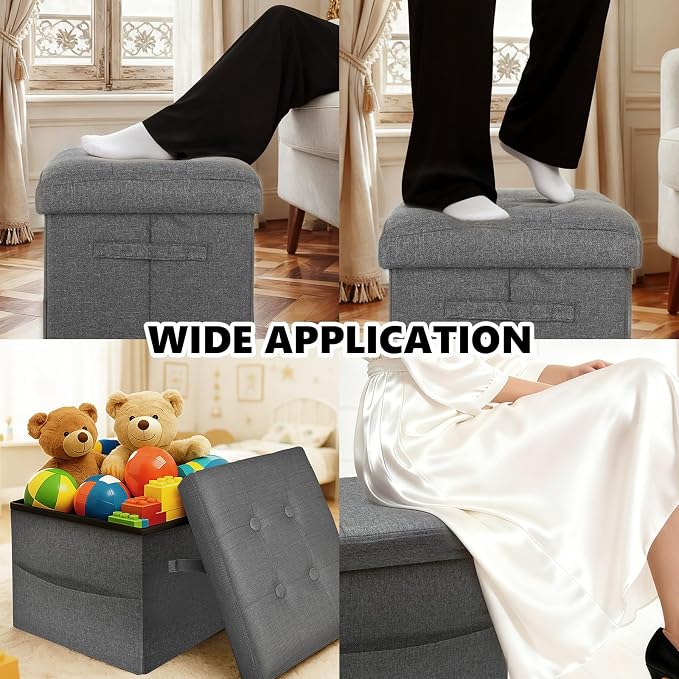 ALASDO Storage Ottoman Footrest Stool Small Ottoman - Image 5