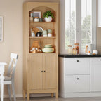 Bookshelf with Doors, Floor Standing Display Storage Cabinet - Image 8