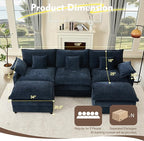 GOSUHI 108" U Shaped Couch, Modular Sectional Sofa, 3-Seater Comfy Cloud Couch - Image 2