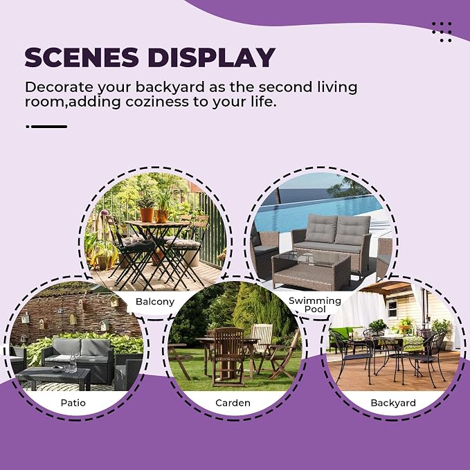 DANGHOOGY Wicker Chair Cushions, Waterproof Outdoor Loveseat Cushions - Image 7