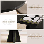 iPormis 43.3in-59in Extendable Round Dining Table - Image 7