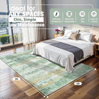 Aelenmu 6x9 Area Rugs for Living Room Washable Bedroom Dining Room Green | - Image 2