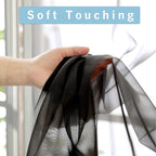 Black Sheer Curtains 96 Inch Length, Elegant Sheer Curtains - Image 4