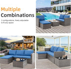Shintenchi 4 Pieces Patio Furniture Sets, Outdoor Sofa Patio Sectional Sets All - Image 2