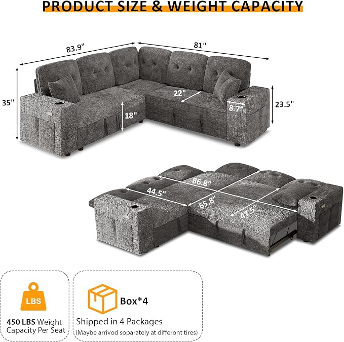 Modular Sectional Sleeper Sofa - Image 3