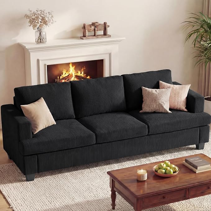 Apicizon 89" Dark Grey Couch for Living Room, Comfy Clound Couch 3 Seater Sofa by APICIZON
