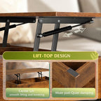 WLIVE Coffee Table, Lift Top Coffee Table - Image 5