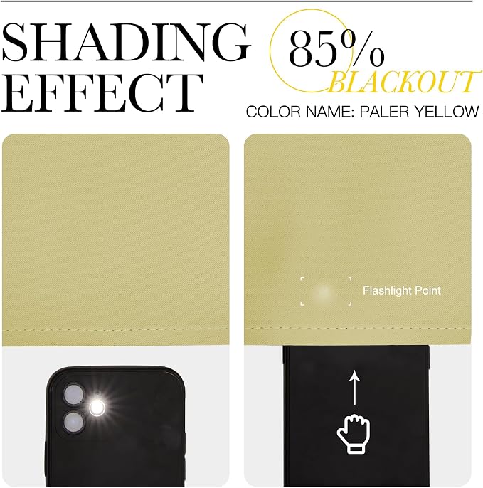 NICETOWN Paler Yellow Blackout Curtains 63 inches Long - Image 4