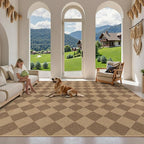 Lahome Checkered Easy Jute Dining Room Rug, 9x12 Outdoor Area Rugs Washable | - Image 7