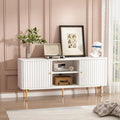 ARTPOWER 55” Fluted TV Stand, Mid Century Modern White TV Stand by PowerofArtBetterforLife