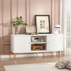 ARTPOWER 55” Fluted TV Stand, Mid Century Modern White TV Stand by PowerofArtBetterforLife