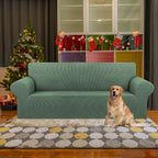 Stretch Couch Covers for Sofa, 3 Cushion Slipcover, Elastic Bottom for Dogs & - Image 2