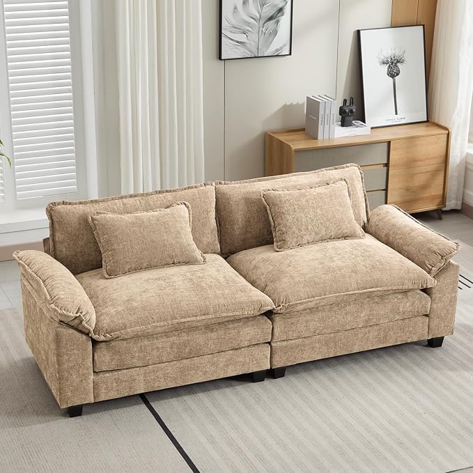 Oprisen 86" Modular Sectional Sofa, Comfy Cloud Couch Sectional Sofa, Chenille by Oprisen