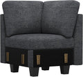 Belffin Chenille Corner Seat for Modular Couch. Sectional Sofa Module. Dark by Belffin