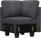 Belffin Chenille Corner Seat for Modular Couch. Sectional Sofa Module. Dark by Belffin