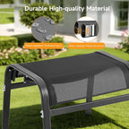ONBRILL Outdoor Ottoman Foot Rest Set of 2, Textilene Fabric Outdoor Footstool - Image 5