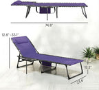 Outsunny Folding Chaise Lounge Chair Outdoor Tanning Chair - Image 3