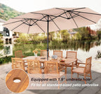 PHI VILLA 7 PCS Acacia Wood Outdoor Dining Set - Image 4