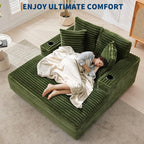 GarveeHome 60-inchOversized Chaise Lounge Chair Indoor, Comfy Corduroy Lounge - Image 6