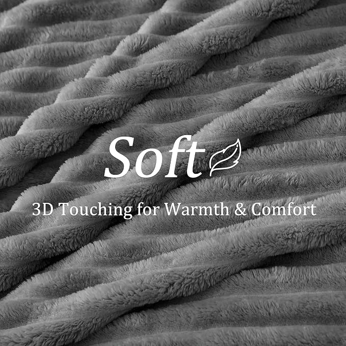 BEDELITE Ribbed Twin Blanket for Couch & Bed, Warm Yet Lightweight, Ribbed - Image 3