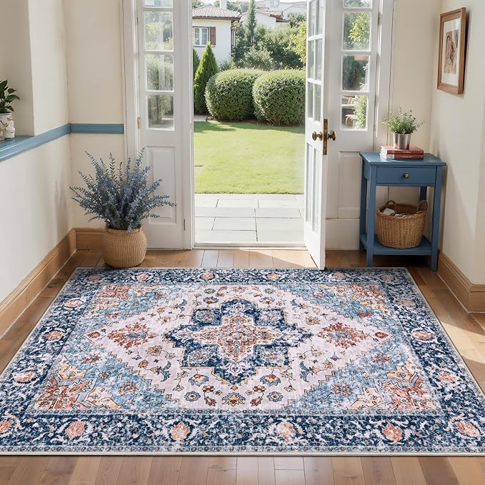 SERISSA 3x4 Washable Non Slip Boho Area Rug by SERISSAHomeDecorCollection
