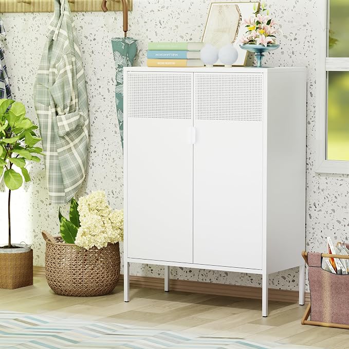 Washsemba 2 Mesh Door Metal Storage Cabinet - Image 8