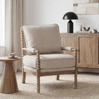 DUHOME Linen Fabric Spindle Accent Chair by DuhomeElegantLifestyle
