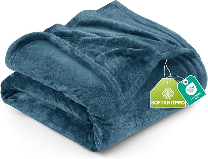 Utopia Bedding Soft Fleece Bed Blanket King Size Stone Blue | Microfiber Plush by UTOPIABEDDING