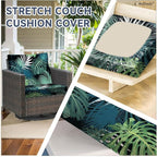 CALBODE 12 Pcs Stretch Outdoor Seat Cushion Covers, Indoor/Outdoor Couch Cover - Image 3
