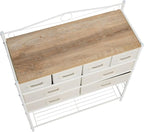 Household Essentials Coastal Oak & Iron Vintage 8-Drawer Sideboard - Image 7