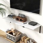 Fun Memories Floating Shelves for Wall, 12 Inch Deep Floating Shelves Set of 2 - Image 2