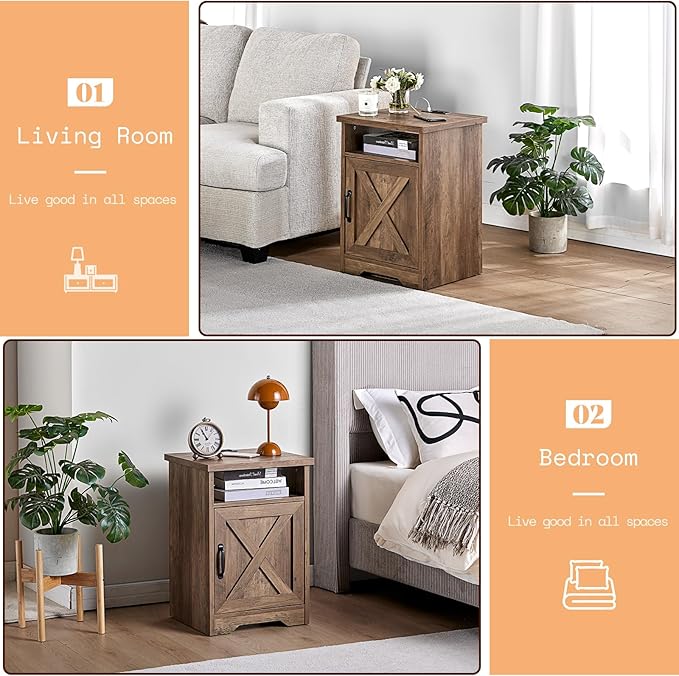 AMERLIFE 3-Piece Farmhouse Table Set Includes Coffee Table& Two End Tables - Image 3