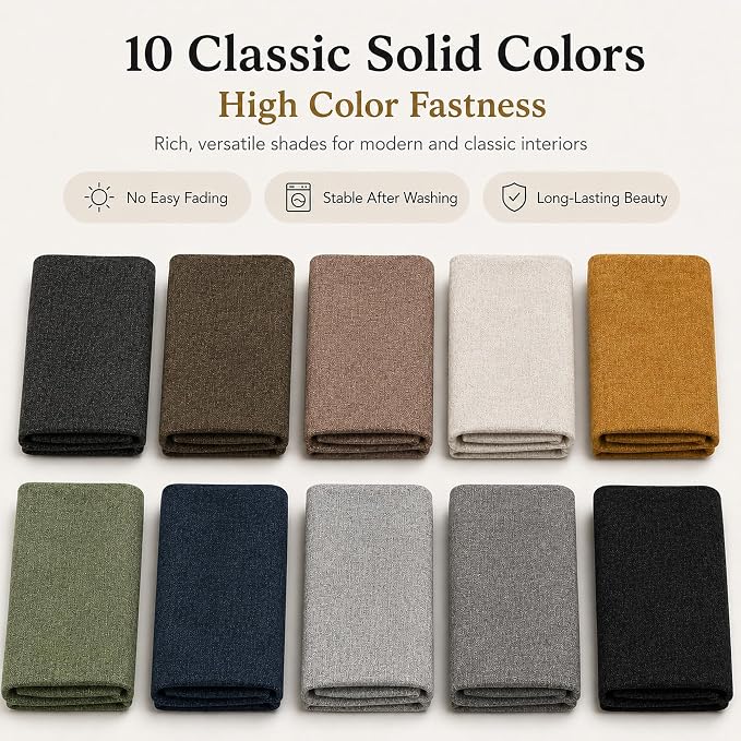 Mini Chenille Linen Blend Upholstery Fabric by the Yard, 57 Inch Wide Soft - Image 4