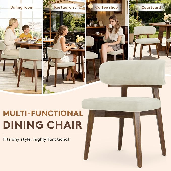 Dining Chairs Set of 2, Modern Upholstered Dining Chairs, Wooden Kitchen Chairs - Image 5