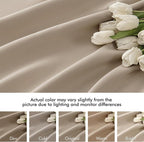 MIULEE Taupe Back Tab Blackout Curtains 52x96 Inch Long 2 Panels Set | Rod - Image 8