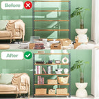 HCHQHS Bookshelf, 5-Tier Industrial Bookcase, Rustic Open Book Shelf, - Image 4