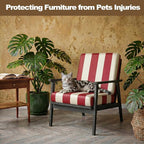 CALBODE 8 Pcs Stretch Outdoor Seat Cushion Covers, Washable Striped Chair Seat - Image 8