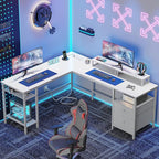 Furologee White 59” L Shaped Desk - Image 2