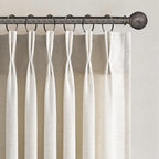 Topfinel 108 Inch Pinch Pleated Curtains 2 Panels, Birch Semi Sheer Curtains by Topfinel