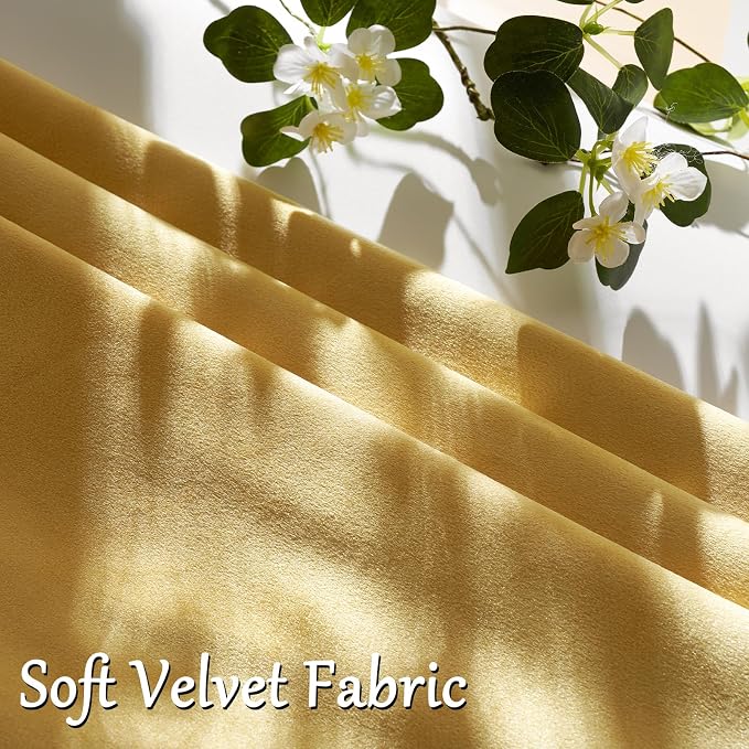 GIGIZAZA Yellow Velvet Pillow Covers 22x22 Decorative Pillows Pack of 2 | Throw - Image 5