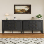 FansaFurn Black Storage Cabinet, Mid-Century Buffet Cabinet - Image 3