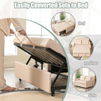 GOSUHI 52" Sleeper Sofa with Pull-Out Bed, 3-in-1 Convertible Sofa Bed - Image 4