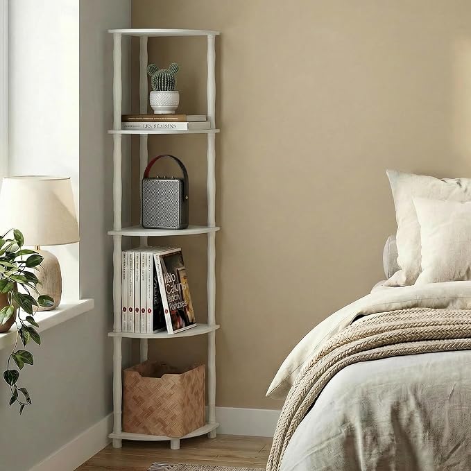 Furinno Turn-N-Tube Storage Shelves, 5-Tier Open Frame Book Shelf, Standing - Image 4